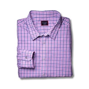 UNTUCKit Pink Blue & White Check Wrinkle-Free Dolcetto Shirt XXL